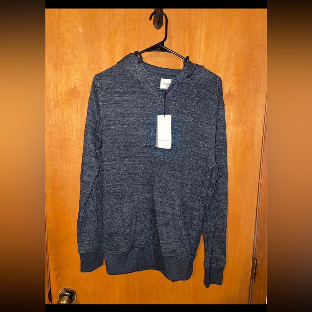 New Mens Goodfellow  Co Charcoal Hooded Sweatshirt Size S